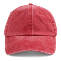 Casquette de baseball unisexe en coton rouge lavé de haute qualité HBA55, pour usage quotidien et sport, personnalisable OEM, vente en gros