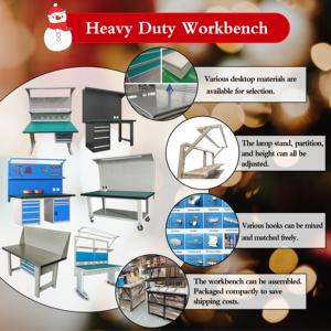 Banco da Lavoro Industriale per Meccanici Tavolo da Lavoro per Elettronica con Scaffalatura Banco da Lavoro Robusto per Carichi Pesanti - Product Image 2