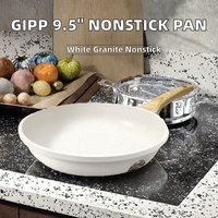 Wajan Goreng Anti Lengket GiPP Aluminium 9.5" Putih Granit Anti Lengket Kapasitas 2 Liter Peralatan Masak Sehat Berbahan Batu Cocok Untuk Semua Jenis Kompor