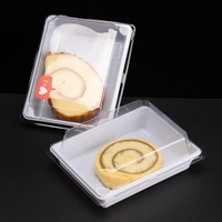 Boîte à sandwichs transparente en PET carrée pour gâteaux au porc, petits gâteaux, gâteaux de lune à la peau de neige, rouleaux de serviette, pâtisseries occidentales, desserts et gâteaux de boulangerie