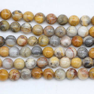 Vente directe usine – Perles en <span class=keywords><strong>pierre</strong></span> naturelle en gros pour bijoux DIY : Agate Crazy, Agate Feuille de Bambou, Perles de <span class=keywords><strong>pierre</strong></span> Maifan - Product Image 1