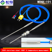 Probe Termokopel Berlapis Fleksibel Tipe K 310S WRNK 191 Sensor Suhu Berlapis Baja Tahan Suhu Tinggi 0-1000 ℃