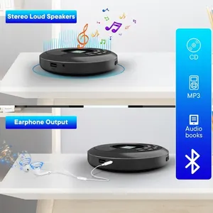 Reproductor de CD con Altavoz Estéreo y Auriculares Bluetooth USB MP3 Reproductor de Música con Disco USB Portátil Recargable <span class=keywords><strong>Discman</strong></span> Walkman - Product Image 3