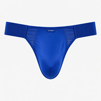 Sous-vêtements pour hommes sexy et respirants en Spandex/Nylon, style G-string/Thong, coupe basse, avec poche en U, doux, motif nid d'abeille, pour soirées piscine