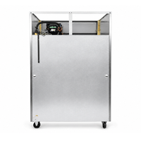 Réfrigérateur de présentation pour supermarché en acier inoxydable 880L/1350L, réfrigérateur commercial à porte vitrée, refroidissement direct 2-10°C
