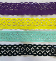 1000 Yards de dentelle brodée 100% coton, durable et confortable, pour garnitures de rideaux DIY, couture et tissus vestimentaires
