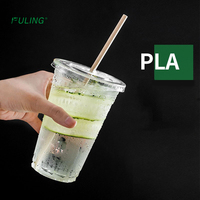FULING Eco Compostable Transparent 12oz 16oz Gobelet en plastique PLA Gobelet à boire biodégradable à base de plantes jetable