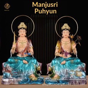Estatua <span class=keywords><strong>de</strong></span> <span class=keywords><strong>Buda</strong></span> del Bodhisattva Manjushri Samantabhadra, fundida y pulida a mano, para culto en el hogar, adorno <span class=keywords><strong>de</strong></span> <span class=keywords><strong>los</strong></span> Tres Santos <span class=keywords><strong>de</strong></span> Avatamsaka - Product Image 3