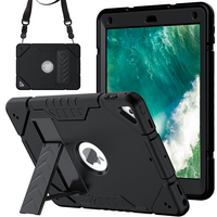 Casing Silikon Defender dengan Tali Bahu untuk iPad 9.7 2017/2018 Pro 9.7 2016 Air 2 dengan Penyangga Terintegrasi