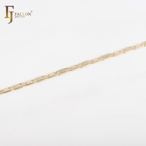 שרשראות מרינר פלטינה 4.1 מ\\\"מ של FJ Fallon, תכשיטי אופנה, מצופות בזהב 14 קראט על בסיס פליז, דוגמית זמינה - Product Image 5