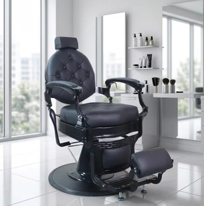 Sillón de Peluquería Hidráulico Reclinable para Cortar el Cabello, Masaje y Peluquería, Estilo Retro - Product Image 1
