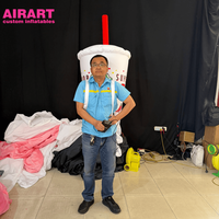 Costume de mascotte gonflable publicitaire en forme de gobelet pour la décoration de fête, costume de bouteille de parfum pour accessoires de scène