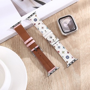 Forwelleny 20mm Nouvelle Mode <span class=keywords><strong>Bracelet</strong></span> En <span class=keywords><strong>Cuir</strong></span> LV Voyage À Quatre Feuilles Fleur Bande <span class=keywords><strong>Bracelet</strong></span> pour <span class=keywords><strong>Apple</strong></span> <span class=keywords><strong>Watch</strong></span> Série 11 10 9 <span class=keywords><strong>8</strong></span> 49mm - Product Image 4