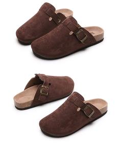 <span class=keywords><strong>Pantofole</strong></span> in pelle di vacchetta personalizzate <span class=keywords><strong>donna</strong></span> <span class=keywords><strong>donna</strong></span> fondo piatto diapositive autunno inverno <span class=keywords><strong>pantofole</strong></span> <span class=keywords><strong>chiuse</strong></span> per interni - Product Image 4