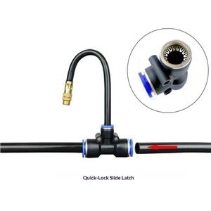 Boquilla pulverizadora universal de cobre <span class=keywords><strong>amarillo</strong></span> F108 de 8 mm con conexión de empuje recta para humidificación de jardín, boquilla de pulverización flexible. - Product Image 2