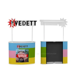 Portable PP Food Promotion Counter Trade Show Exhibition Promotional Display Table Demo Table Price