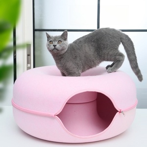 Cama Túnel para Gatos con Forma de Donut, Diseño Sólido, Accesorios para Mascotas, Cómodo y Cerrado, Precio de Fábrica - Product Image 3