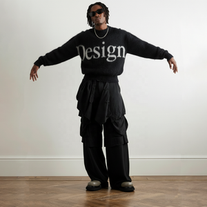 Jersey de Mohair para Hombre Personalizado de Diseñador con Jacquard de Letras y Cuello Redondo, Pulóver de Punto con Máxima Comodidad - Product Image 6