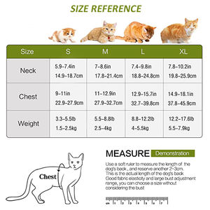 مخصص طباعة القط حزام وطوق للكلب للشركات الصغيرة الحيوانات الأليفة المشي ، عاكس قابل للتعديل الهواء شبكة سترة والمقود للكلاب الصغيرة القط - Product Image 6