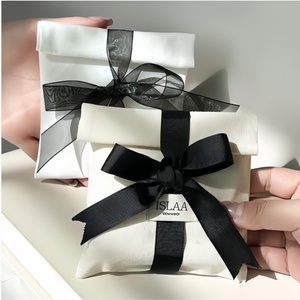 Sac à rabat en tissu de coton, écologique, durable, anti-poussière, pour bijoux, foulards, pyjamas, avec logo personnalisable pour cadeau - Product Image 2