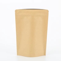Sacs en papier kraft brun et blanc bon marché, debout, pour l'emballage alimentaire, avec fermeture éclair et fenêtre, sacs en papier kraft debout