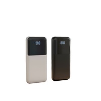 Power Bank Baterai Li-Polymer Portabel 10000mAh 20000mAh 20W PD Pengisian Cepat Layar LED dengan 2 Kabel USB Type-C dan Android