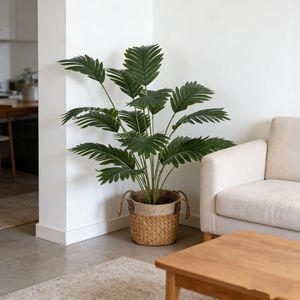 Feuilles <span class=keywords><strong>de</strong></span> palmier Areca artificielles, fausses feuilles <span class=keywords><strong>de</strong></span> palmier tropicales vertes, plantes artificielles pour <span class=keywords><strong>décoration</strong></span> intérieure et extérieure, mariage - Product Image 1