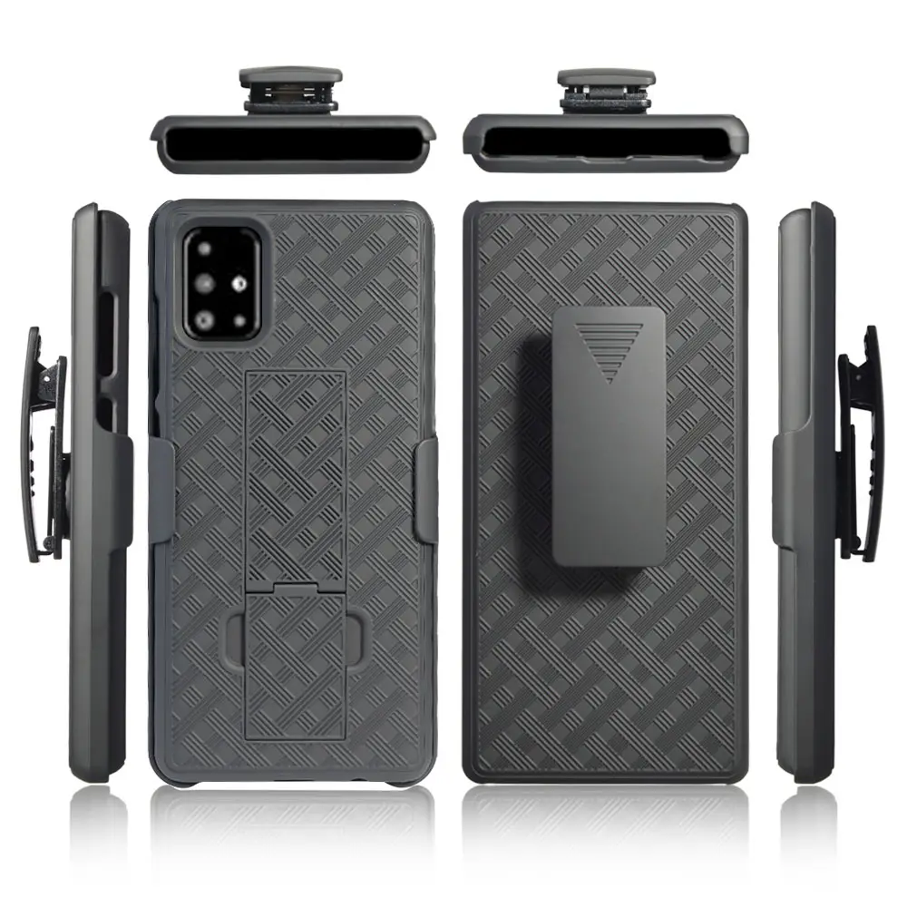 Full-Body Rugged Holster Phone Case Cover for Samsung A51 belt clip combo case with Built-in Kickstand