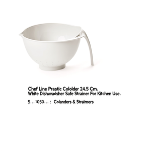 Plastic Colander (24.5cm) Easy Drain universal CHEF LINE White 122750156 - Product Image 2
