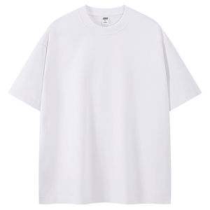 T-shirt personnalisé en coton mélangé épais 300 g/m² avec manches uniques – Vente en gros - Product Image 2