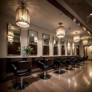 Meubles de salon en bois de luxe modernes avec éclairage LED pour salons de beauté, salons de coiffure, espaces extérieurs, gymnases, ateliers, centres commerciaux, salles à manger - Product Image 2
