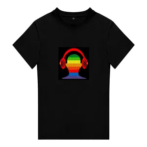 2021 New Arrivals High Quality Sound Activated EL Flashing Led T Shirt
