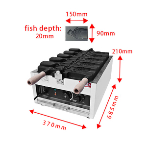 Gaufrier en forme de poisson à bouche ouverte antiadhésif en fonte personnalisé gaufrier Taiyaki à cornet de crème glacée 5 en 1 - Product Image 2