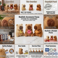 Vente en gros HUGMEI – Peluche Capybara en flanelle super douce et coton PP, avec broderie en maille, anti-stress, cadeau unisexe pour enfants