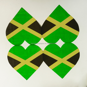 Bán Buôn Tùy Chỉnh Giấy Khăn Ăn In 2-Ply 33*33Cm Chết Cắt Màu Xanh Lá Cây Hình Trái Tim Mô Hình Cho Đảng - Product Image 5