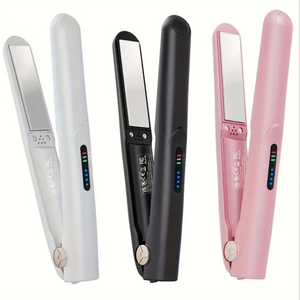 Professionnel 480 degrés double usage PTC chauffage en céramique fer <span class=keywords><strong>plat</strong></span> Mini lisseur à cheveux affichage LED USB puissance outils de coiffure - Product Image 3