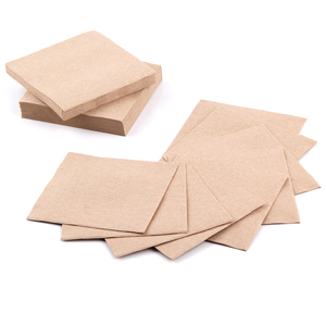 Braune Kraftpapier Recycelte 2-lagige Gesteppte Cocktail-Servietten Umweltfreundliche Einweg-Papierservietten im Beutel 4-fach Gefaltet für Hochzeiten und Catering - Product Image 4