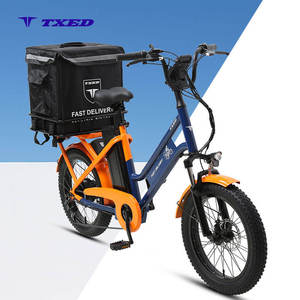 Vélo cargo électrique TXED à cadre en acier, fourche à <span class=keywords><strong>suspension</strong></span>, 20 pouces, 7 vitesses, avec batterie durable pour la livraison de nourriture - Product Image 1