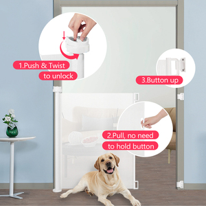 Probebi SG008 porte pour bébé fournitures porte rétractable en maille <span class=keywords><strong>de</strong></span> sécurité pour chiens porte d'escalier enroulable - Product Image 4
