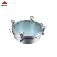 Couvercle de manhole rond en acier inoxydable basse pression de 450 mm avec coulage et polissage, joint en silicone de 100 mm de hauteur, marque DEYI