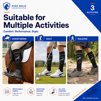 Chaussettes d'équitation professionnelles pour hommes, style sport, écologiques, hauteur genou, respirantes, avec logo personnalisé sur la semelle et le revers, collection printemps