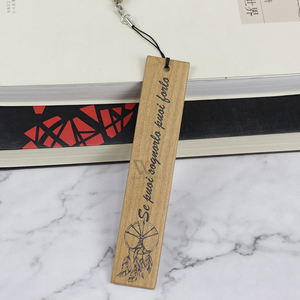 Regalo promozionale a forma personalizzata di legno, il libro in bianco segna la pagina del libro segnalibri in legno personalizzati con nappe - Product Image 5