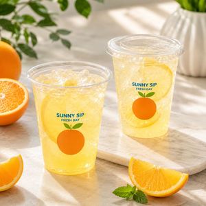 Gobelets en plastique PET transparents jetables avec logo personnalisé pour jus d'orange, thé au citron, soda, boissons fraîches, café à emporter, emballage de boissons - Product Image 6