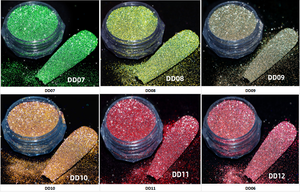 2025ใหม่12สีซูเปอร์แฟลชสะท้อนแสงผงแวววาวเล็บศิลปะกลางคืนมืดดิสโก้เม็ดสีเพชรสะท้อนแสง - Product Image 3