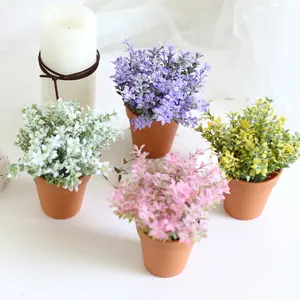 Alta qualidade artesanal decorativo vaso casa plástico flores planta artificial