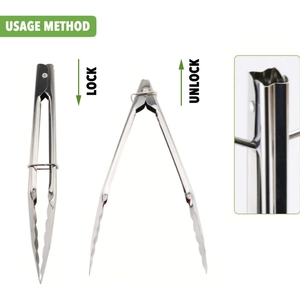 Yeni ürün paslanmaz çelik mutfak pişirme barbekü pişirme araçları paslanmaz çelik mutfak gıda maşası - Product Image 6