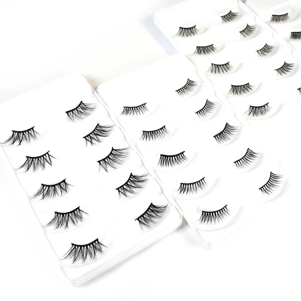 Most Popular Corner Half short Eyelashes 3D Mink lashes with custom eyelash packaging half eyelashes