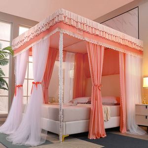 Quattro stagioni Quadrate palazzo zanzariera con struttura ombreggiante romantico letto tenda a <span class=keywords><strong>baldacchino</strong></span> tre porte copriletto tenda R2277 - Product Image 3