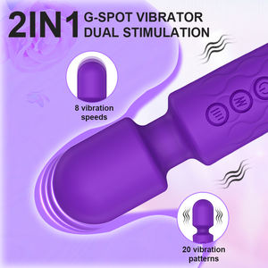 Mainan seks untuk wanita, pemijat tubuh ungu Mini G Spot Vibrator Jepang tongkat AV isi ulang USB tahan air dapat diisi ulang 8 tingkat 20 Mode - Product Image 4