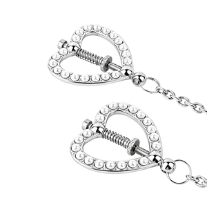 QKKQ Pinces à tétons en forme de cœur, pinces à ressort <span class=keywords><strong>BDSM</strong></span>, accessoires pour les seins, stimulation de la douleur des tétons, pinces à ressort pour tétons, jouets sexuels pour femmes - Product Image 3